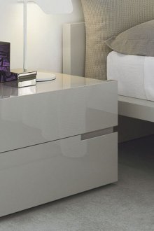 Gray glossy bedside table