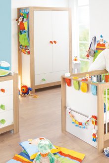 The layout of the children's room is multi-colored