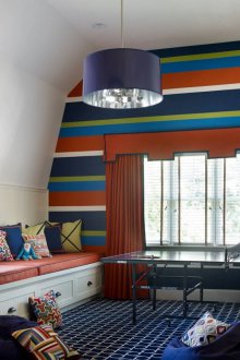 The layout of the children's room is bright