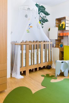 The layout of the children's room is green