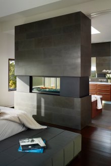 Two-room odnushka with biofireplace