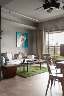 Two-room apartment with loft partition