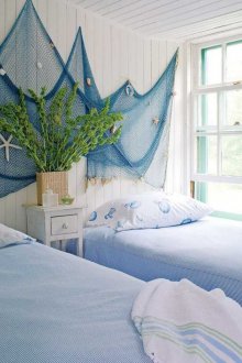 Детска стая в морски стил с мрежа