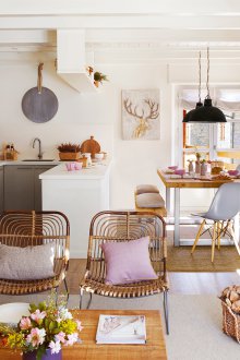 Дизайн на кухня за хол в еклектичен стил