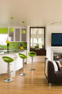 Ъглов дизайн на хола кухня