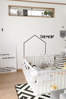 Monochrome Kinderzimmerdekoration