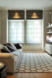 Zonierungsideen für ein Wohnzimmer mit Einbaumöbeln