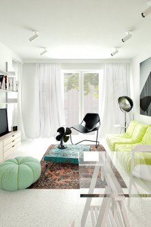 Pangsapuri studio berteknologi tinggi, cerah