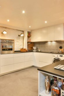 Pangsapuri satu bilik dengan dapur dalam gaya moden