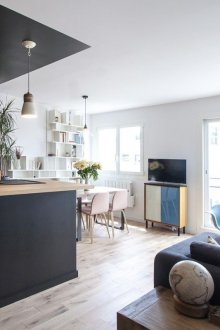 Pangsapuri satu bilik dengan gaya moden