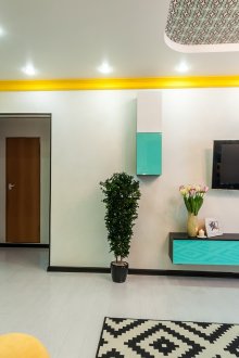 Синкаво-зелен нюанс на тюркоаз в интериора