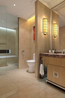 Mandi dan mandi di belakang kaca