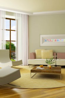 Лек тюл в интериора на хола