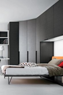 Черен голям ъглов шкаф