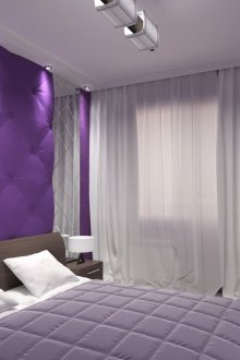 Лилави стени в спалнята