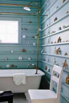 Баня в морски стил с красиви черупки