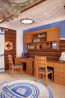 Детска стая за две деца в морски стил