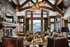 Chalet style mountain house interior