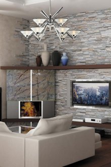 Частична декорация на стени в хола с камък