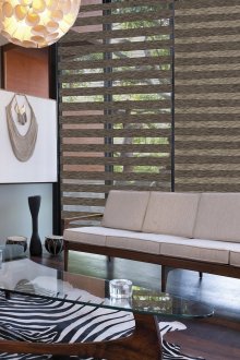 Кафяви римски завеси ден-нощ