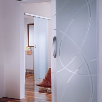 Вътрешна стъклена врата с шарка
