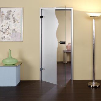 Матирано и обикновена стъклена вътрешна врата