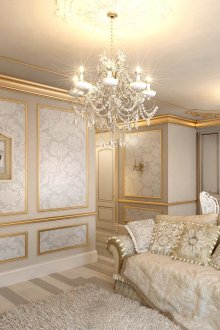 Златни корнизи в класически интериор