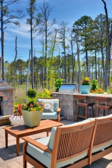 Камина и грил на терасата в близост до къщата