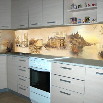 Винтидж стъклена кухненска престилка