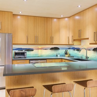 Кухненска стъклена престилка с изображението на морето