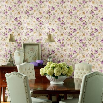 Красив флорален тапет в хола
