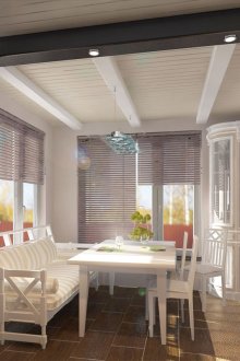 부엌의 흰색 빔