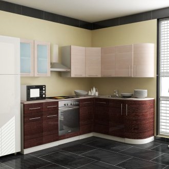 Кремаво кафяв кухненски комплект