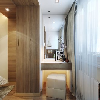 Small dressing table on the attached balcony