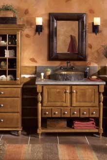 Кухня-всекидневна с камина в селски стил