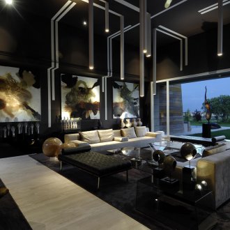 Голяма модерна готическа всекидневна