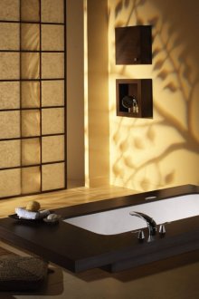 Japanese style rice paper doors in the bathroom