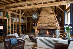 Beautiful living room in a hunting style