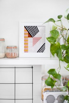 Модерна геометрична бродерия за вътрешна украса