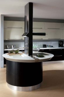 Високотехнологична кухня в черно и бяло