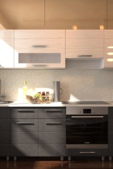 Черно-бяла кухня с имитация на венге